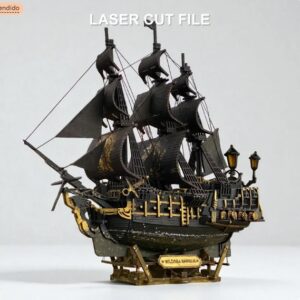 Barco Pirata 3D 600 piezas con manual para Corte Láser – Modelo de Alta Complejidad