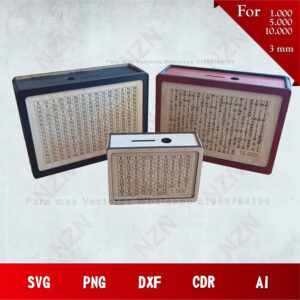 Vector Caja Alcancía Contador 1.000 – 10.000 en MDF 3mm