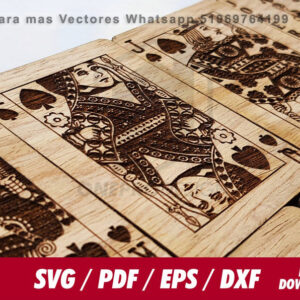 Vector Juego completo de cartas Poker Grabadas para Corte Láser