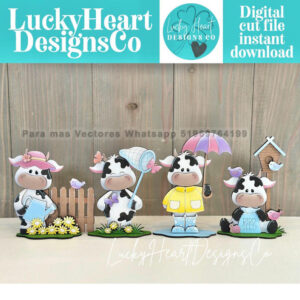 Pack Vaquitas de Granja en Capas para Corte Láser
