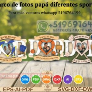 Marco de Fotos Deportivo “You’re My DAD” para Papá – Vector Corte Láser Personalizable