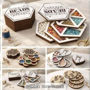 Organizadores de cuentas en capas de madera – Pack modular para corte láser