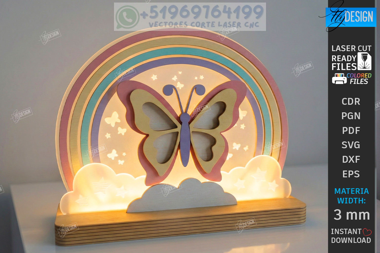Colección Luz Mágica Infantil 3D – Lámparas Decorativas en Capas para Corte Láser - Imagen 2