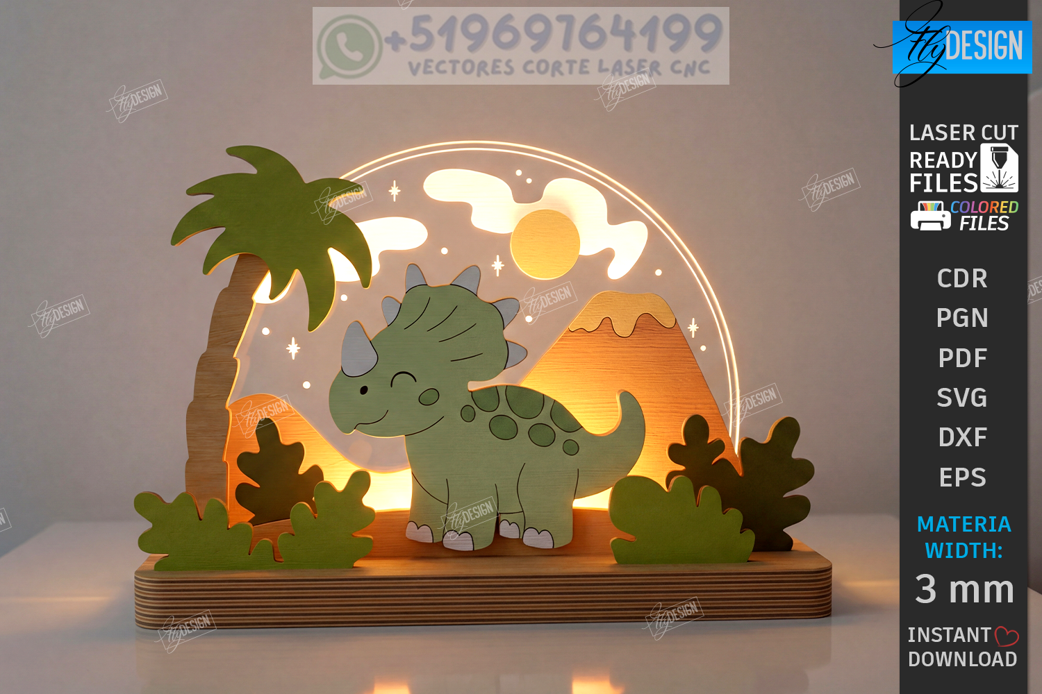 Colección Luz Mágica Infantil 3D – Lámparas Decorativas en Capas para Corte Láser - Imagen 3
