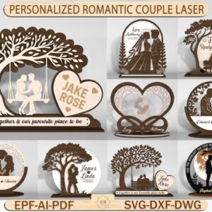 Pareja romántica personalizada para corte láser