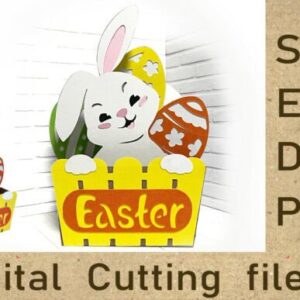 Canasta de Pascua con Conejito – Decoración Infantil para Corte Láser