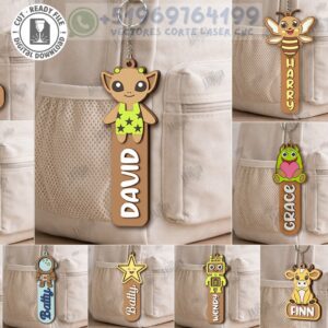 Pack de 10 Etiquetas Personalizadas para Mochilas Escolares – Corte Láser