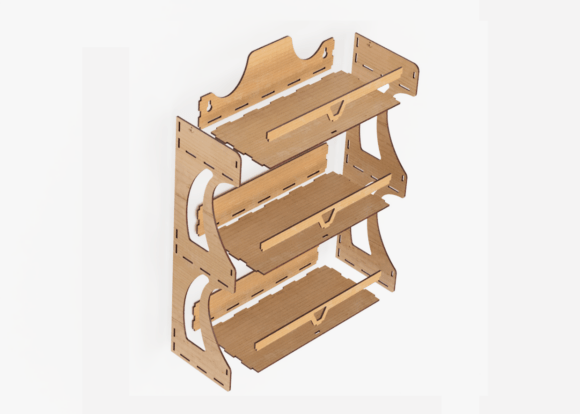 Estantería de pared de tres niveles – Organizador vertical para corte láser en MDF - Imagen 3