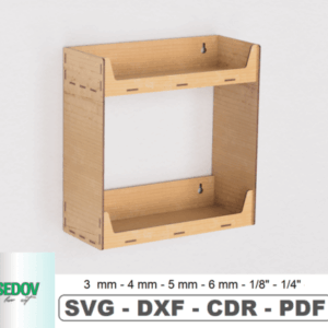 Estantería de pared de dos niveles – Organizador funcional para corte láser en MDF