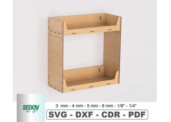 Estantería de pared de dos niveles – Organizador funcional para corte láser en MDF