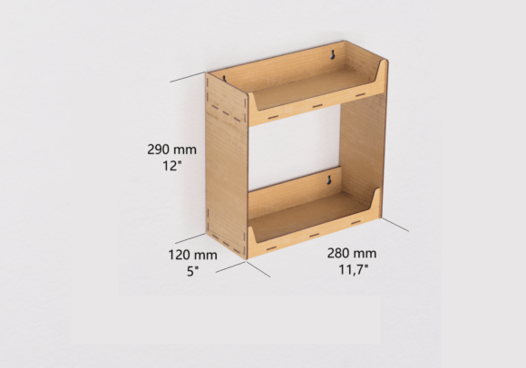 Estantería de pared de dos niveles – Organizador funcional para corte láser en MDF - Imagen 2