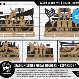 Pack Soportes para Medallas Deportivas Serie Stadium para Corte Láser