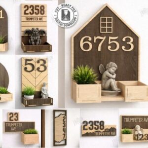 Pack de Letreros Modernos con Número de Casa – 10 Diseños Decorativos para Corte Láser