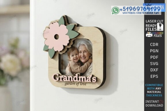 Pack de Marcos de Fotos para el Día de la Madre – 10 Diseños Decorativos para Corte Láser - Imagen 5