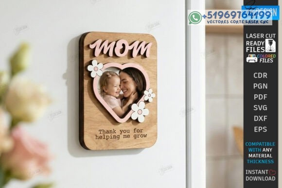 Pack de Marcos de Fotos para el Día de la Madre – 10 Diseños Decorativos para Corte Láser - Imagen 2