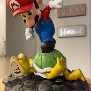 Figura Coleccionable Estilo Videojuego Mario Bros pisando tortuga  – Modelo STL para Impresión 3D