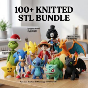 Pack de 100+ Figuras Estilo Tejido (Knitted) para Impresión 3D – Archivos STL