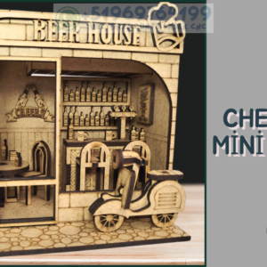 Mini Beer House 3D en MDF | Vector Decorativo para Corte Láser (DXF + SVG)