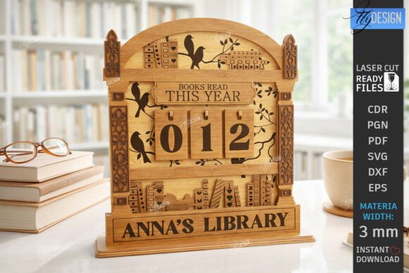 Pack de Contadores de Libros Decorativos Personalizados en Madera – Corte Láser - Imagen 4