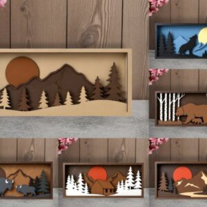 Pack de Cuadros de Paisajes en Capas 3D – 10 Diseños Decorativos para Corte Láser