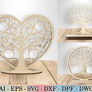 Árbol de la Vida con Base – Diseño Decorativo Calado para Corte Láser