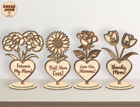 Paquete de adornos con stand y flores dia de la madre - Imagen 4