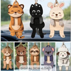 Pack de Animalitos Colgantes Articulados en Madera para Corte Láser