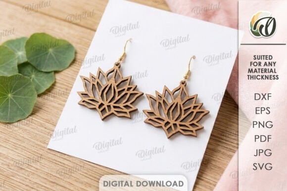 Pack de Aretes Geométricos y Naturales – 10 Diseños Elegantes para Corte Láser - Imagen 4
