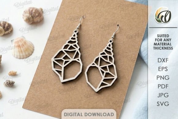 Pack de Aretes Geométricos y Naturales – 10 Diseños Elegantes para Corte Láser - Imagen 5