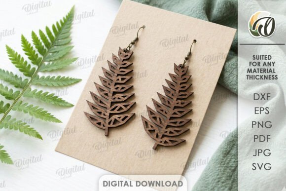 Pack de Aretes Geométricos y Naturales – 10 Diseños Elegantes para Corte Láser - Imagen 6