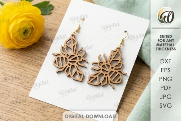Pack de Aretes Geométricos y Naturales – 10 Diseños Elegantes para Corte Láser - Imagen 2