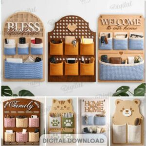 Pack de Bases Organizadoras de Pared para Bolsillos de Crochet – Corte Láser