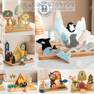 Escenarios Modulares Infantiles en MDF 6mm | Pack de 10 Diseños Interactivos para Corte Láser