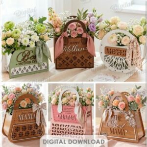 Pack de Bolsos Florales para el Día de la Madre – 10 Diseños Decorativos para Corte Láser