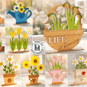 Pack de Decoración de Flores de Primavera en Capas – 10 Diseños para Corte Láser