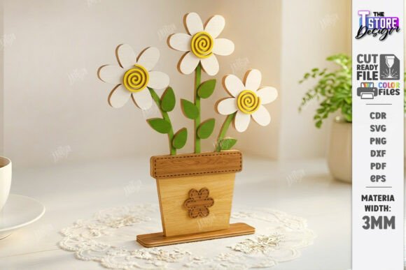 Pack de Decoración de Flores de Primavera en Capas – 10 Diseños para Corte Láser - Imagen 5