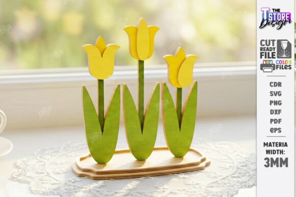 Pack de Decoración de Flores de Primavera en Capas – 10 Diseños para Corte Láser - Imagen 4