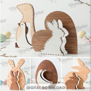Pack de Decoraciones de Pascua en Silueta – 10 Diseños para Corte Láser