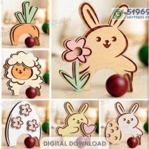 Pack de Figuras de Pascua para Juego Infantil – 10 Diseños Decorativos para Corte Láser