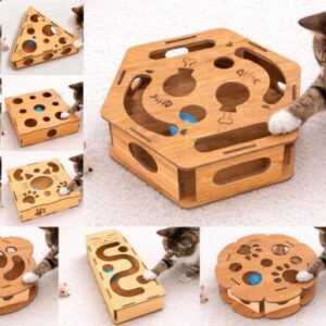 Pack de Juguetes Interactivos para Gatos Tipo Laberinto en Corte Láser