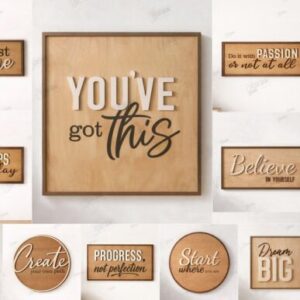 Pack de Letreros Motivacionales de Pared – 10 Diseños Inspiradores para Corte Láser