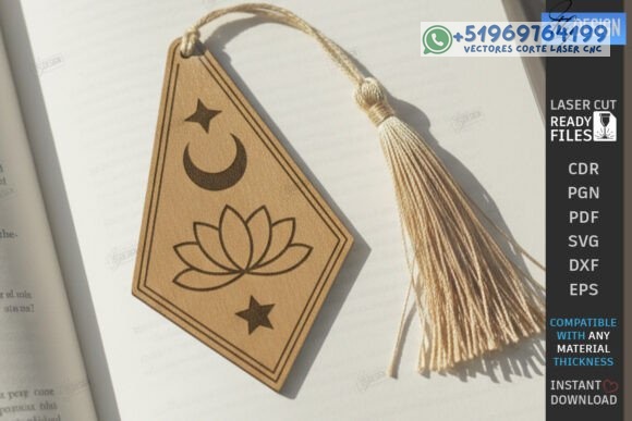 Pack de Marcapáginas Místicos de Madera – 10 Diseños Elegantes para Corte Láser - Imagen 6