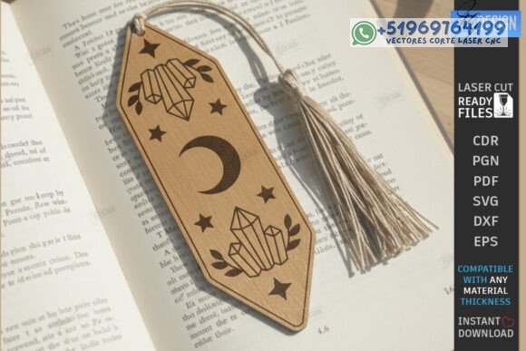 Pack de Marcapáginas Místicos de Madera – 10 Diseños Elegantes para Corte Láser - Imagen 2
