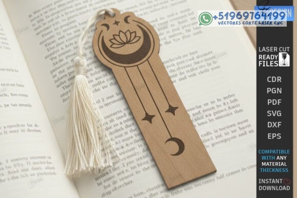 Pack de Marcapáginas Místicos de Madera – 10 Diseños Elegantes para Corte Láser - Imagen 3