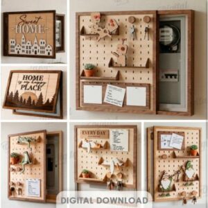 Pack de Organizadores de Pared con Compartimentos Ocultos para Corte Láser