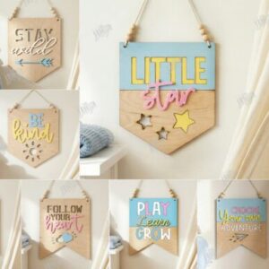 Little Star Wall Banner Set – Pancartas Decorativas para Habitación Infantil | Corte Láser