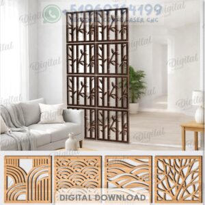 Paneles Divisores de Ambientes Decorativos – Pack de 10 Diseños para Corte Láser