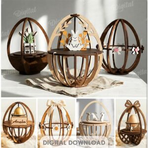 Pack de Soportes 3D para Huevos de Pascua – 10 Diseños para Corte Láser