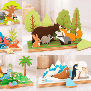 Pack Modular de Animales en Madera – Escenas 3D para Corte Láser (5 Diseños)