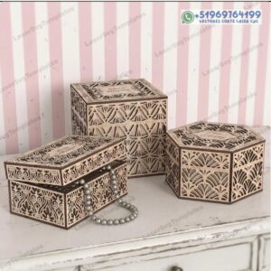 Cajas de Joyería Decorativas Corte Láser Estilo Elegante